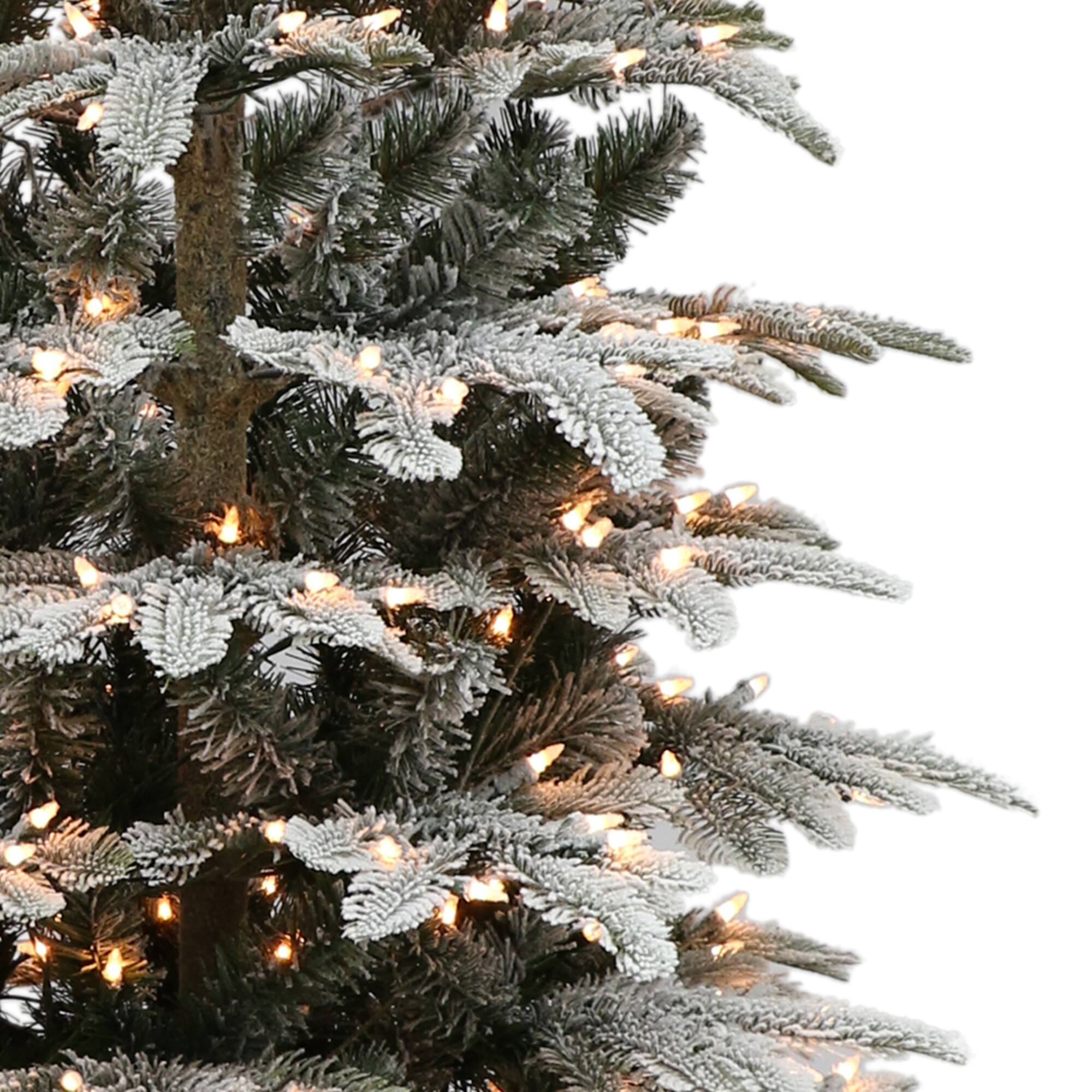 6 Pack: 4.5ft. Pre-Lit Flocked Aspen Fir Artificial Christmas Tree, Clear Lights